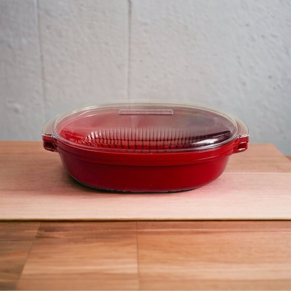 KitchenAid Other - KitchenAid Red Acrylic Microwave Fish Veggie Steamer 13.5" Food Steamer VG